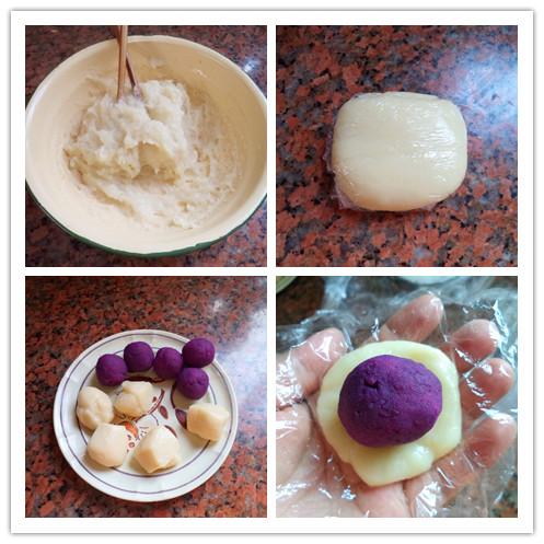 紫薯冰皮月饼的制作方，冰皮紫薯糕做法窍门-4