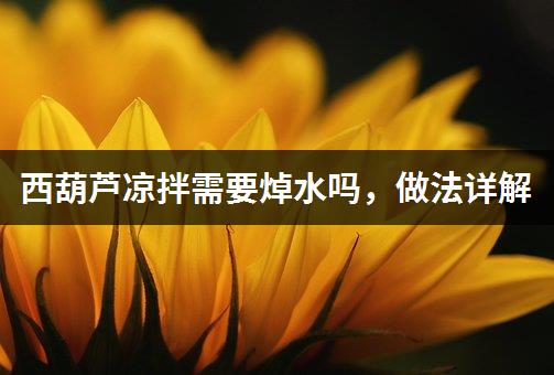 西葫芦凉拌需要焯水吗，做法详解-1